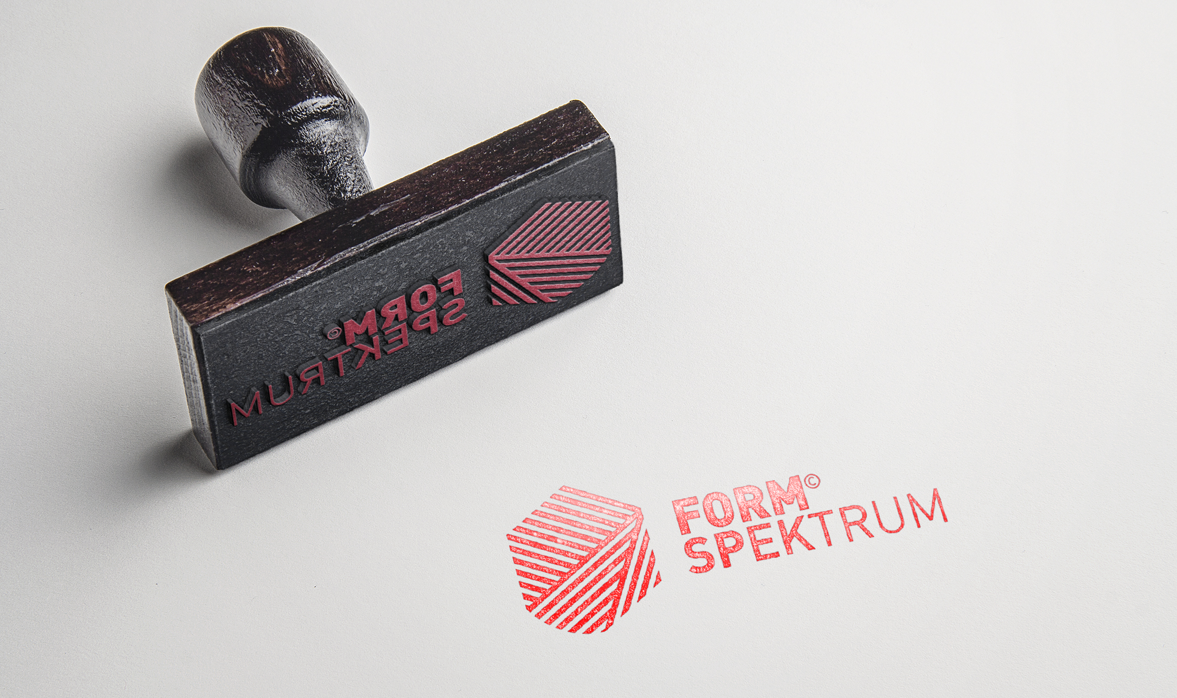 FORMSPEKTRUM GmbH, Logoentwicklung, Corporate Design, Logo Wort-Bildmarke, Stationery Stempel Mood