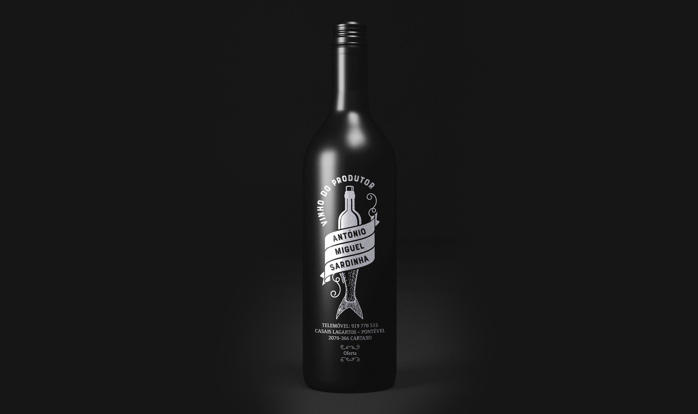 António Miguel Sardinha Wein Logoentwicklung / Corporate Design Verpackung, Packaging Rotwein Black Bottle
