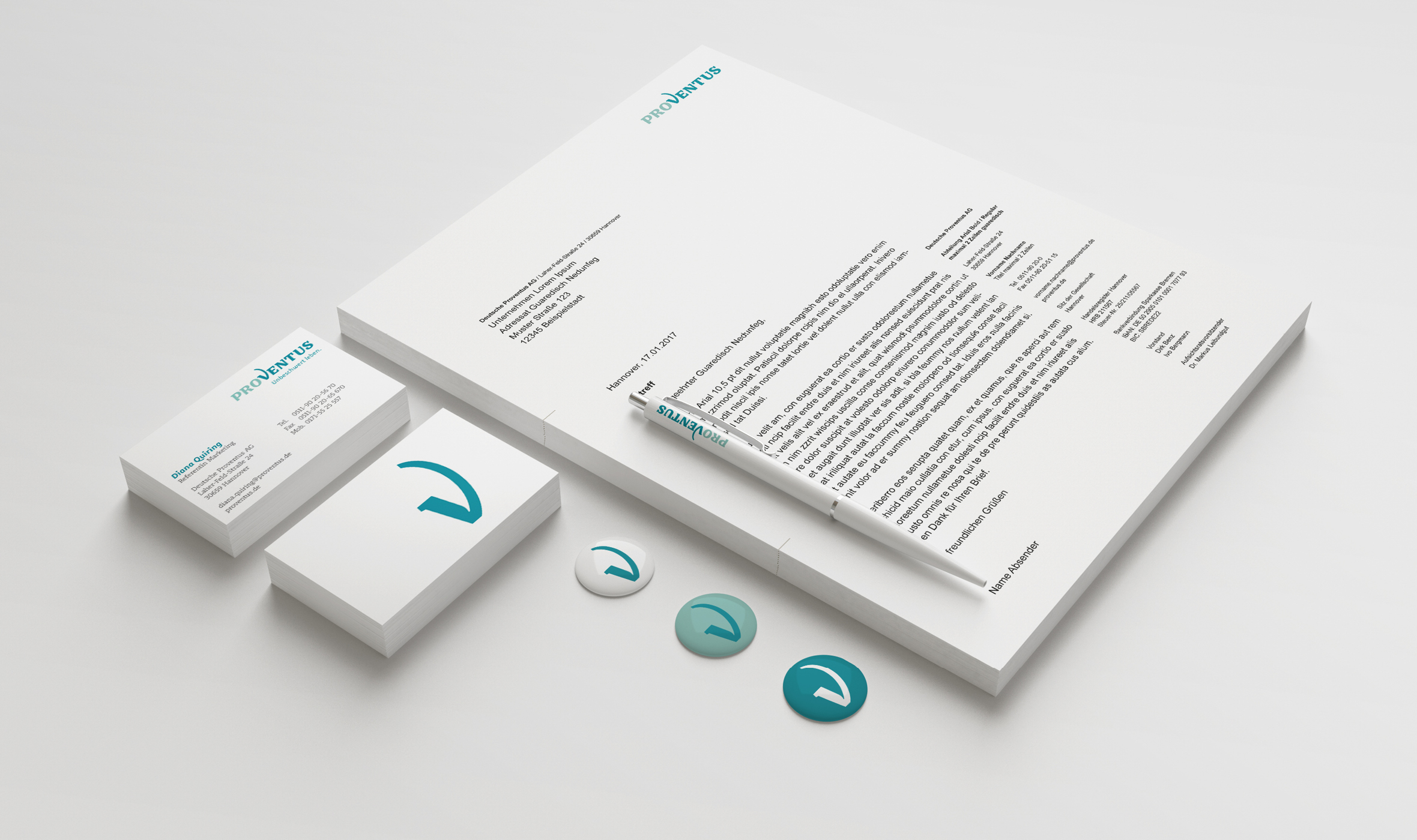 Deutsche Proventus AG / ProVentus Corporate Design Stationery, Briefbogen Geschäftskarten Mood 01