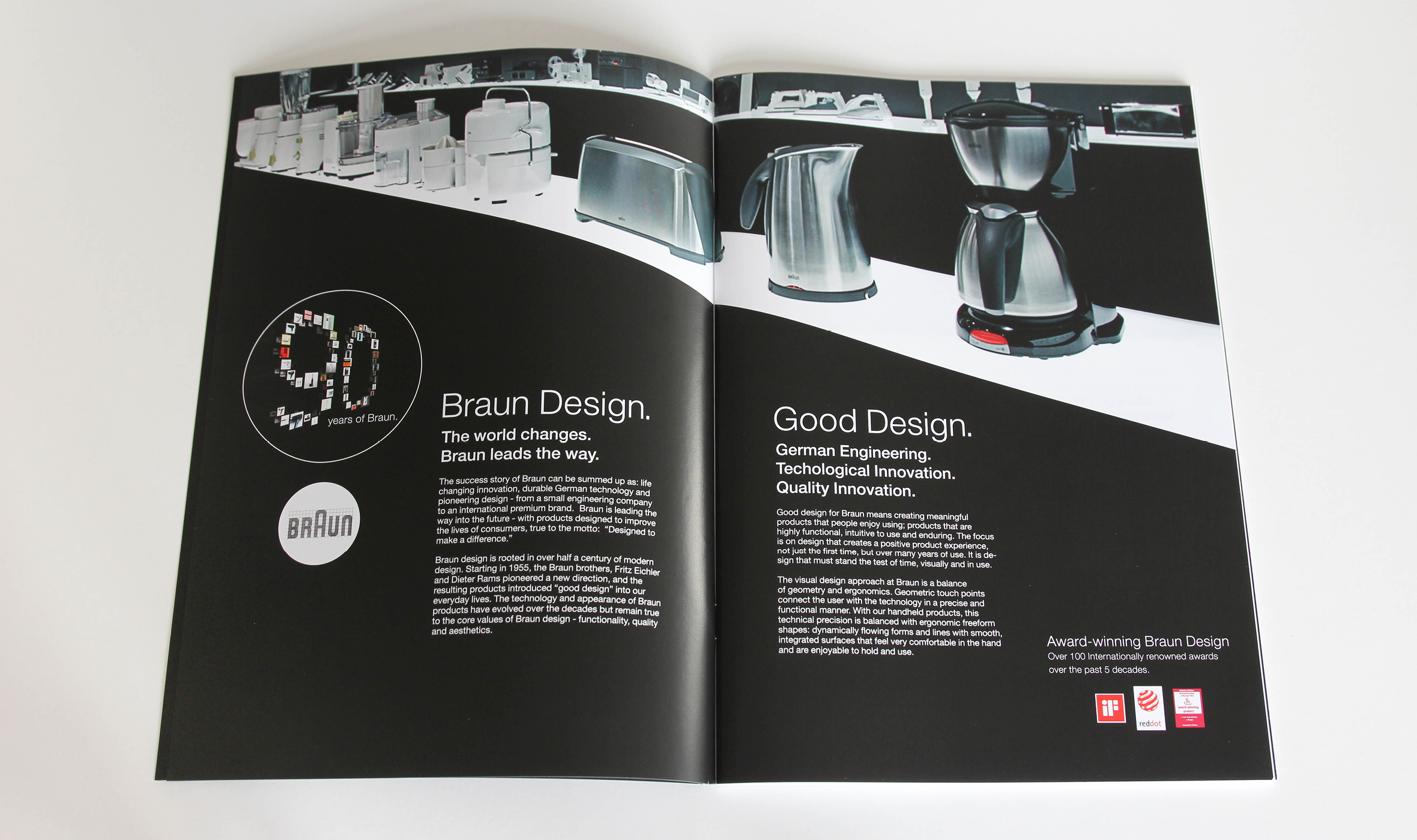 BRAUN Gesamtkatalog, Küchen & Haushaltsprodukte, kitchen & household range, Doppelseite Braun Design