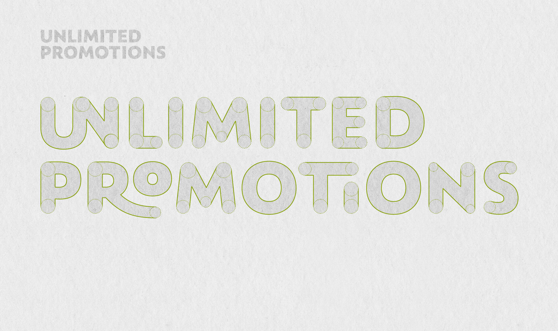 Unlimited Promotions, Logoentwicklung, Wortmarke, Aufbau