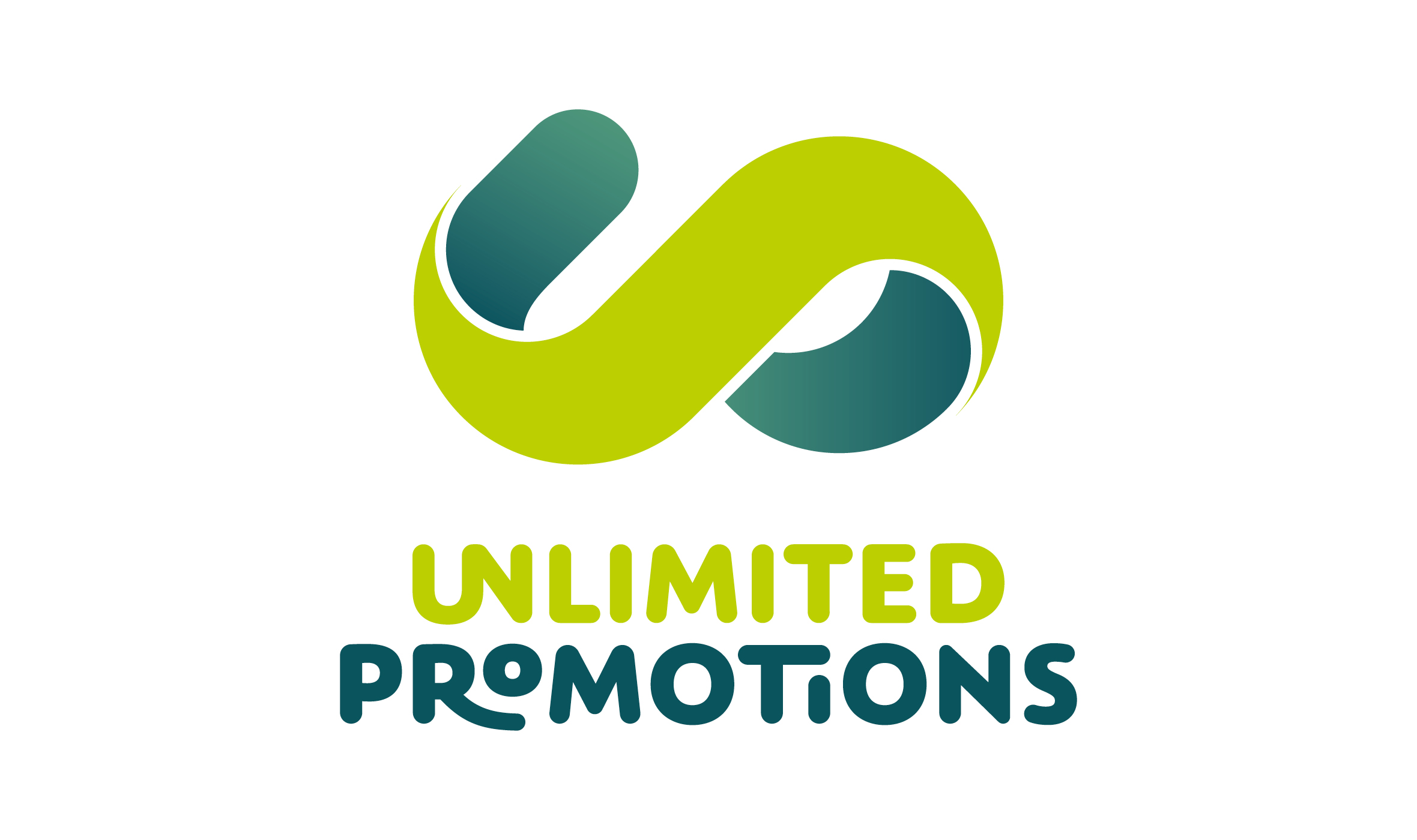 Unlimited Promotions, Logoentwicklung, Wort-Bildmarke, mittig